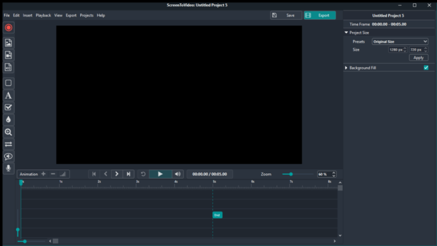 Screen View Software User interface - ScreenToVideo